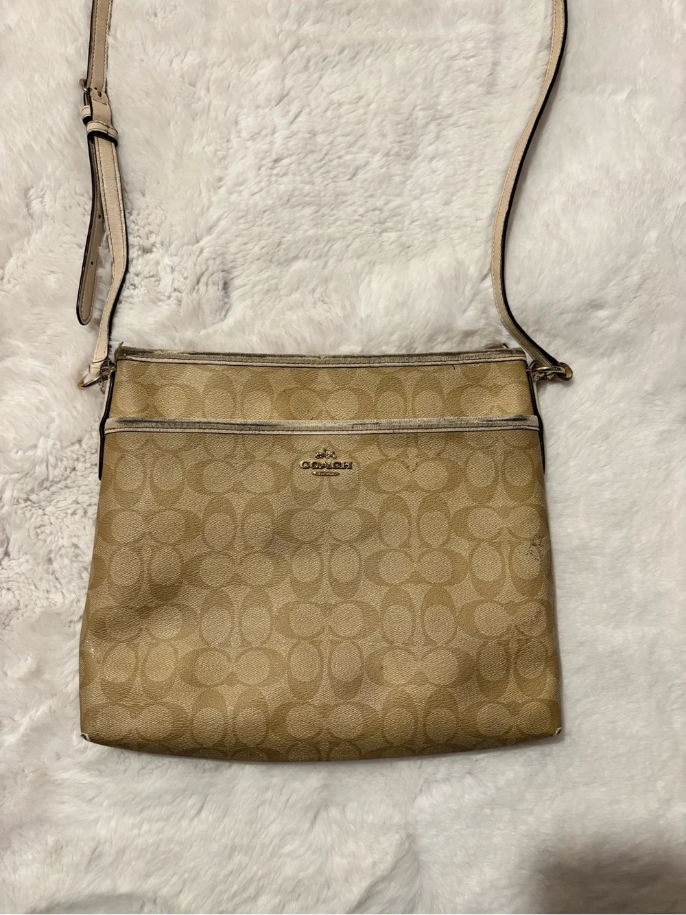 Coach F58297 Signature Canvas File Crossbody Bag